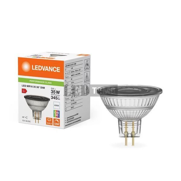 LED MR16 DIM 35 36 5W/940 12V GU5.3 10X1 LEDVANCE Світлодіодна лампа низьковольтна димована (4099854059735) 4099854059735 фото