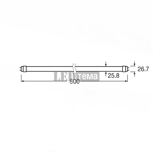 LED TUBE T8 EM FOOD P 600 mm 5.2W 833 LEDVANCE світлодіодна лампа для підсвітки м'яса (4099854044793) 4099854044793 фото