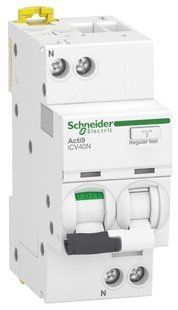 Диференційний автоматичний вимикач iCV40N 1P+N, 10A, крива C, 30мA, тип АС, Schneider Electric (A9DE3610) A9DE3610 фото