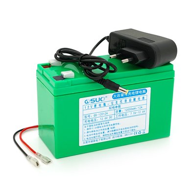 Аккумуляторная батарея литиевая QSuo 12 V 12A с елементами Li-ion 18650 (150X65X94) вага 964 грамм + зарядний пристрій 12,6V 1A QS-12012A фото