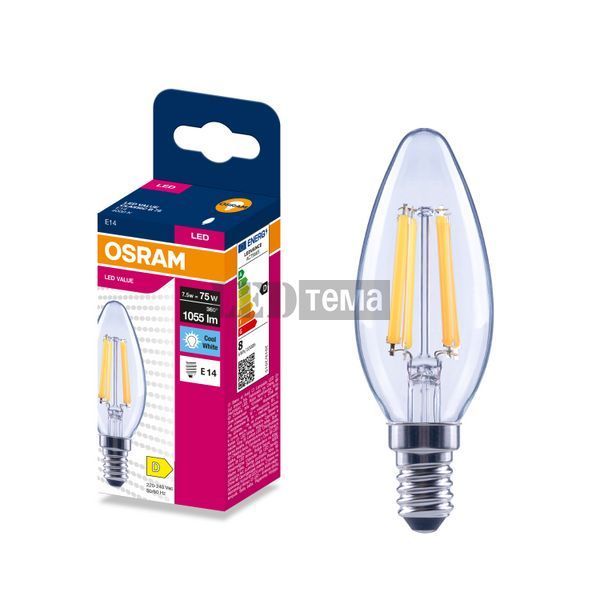 LED Classic B75 Filament 7,5W 4000K CL E14 Світлодіодна лампа Osram (4099854568220) 4099854568220 фото
