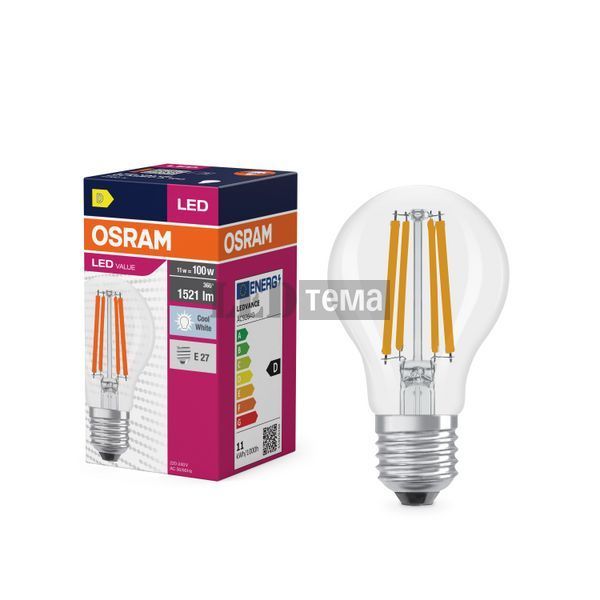LED Classic A100 320&deg; Filament V 11W 840 CL E27 Светодиодная лампа Osram (4058075439597) 4058075439597 фото