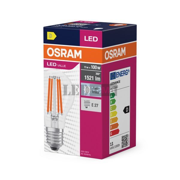 LED Classic A100 320&deg; Filament V 11W 840 CL E27 Светодиодная лампа Osram (4058075439597) 4058075439597 фото