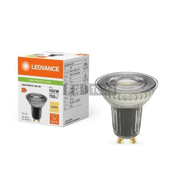 LED PAR16 100 36 8W 830 GU10 10х1 LEDV Светодиодная лампа (4099854235009) 4099854235009 фото