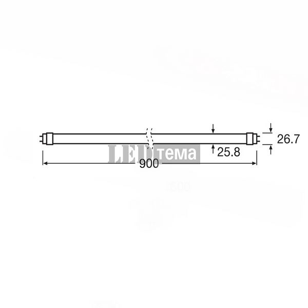 LEDTUBE T8 EM FOOD P 900 7.9W 833 LEDVANCE світлодіодна лампа для підсвітки м'яса (4099854045226) 4099854045226 фото