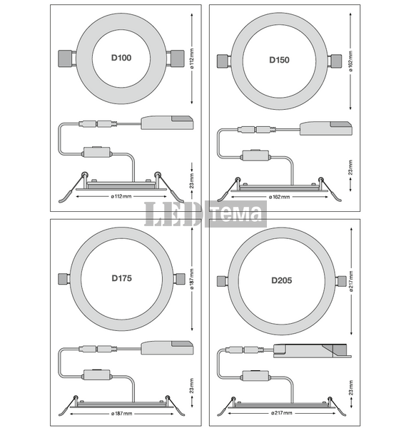 DL SLIM ALU D175 V ML 83040 WT 8-12-16W 3000/4000К круглий даунлайт CCT перем. потуж. IP44/IP20 LEDVANCE (4099854441813) 4099854441813 фото