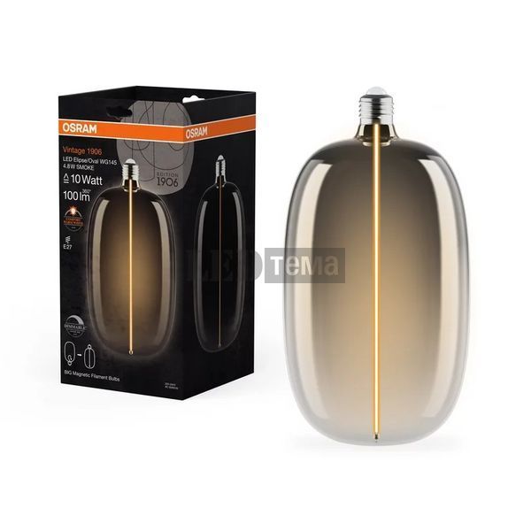 VINTAGE 1906 BIG ELIPSE OVAL 10 MAGNETIC DIM 4.8W/818 SMOKE E27 4X1 OSRAM Светодиодная лампа филаментная декоративная диммируемая (4058075836488) 4058075836488 фото