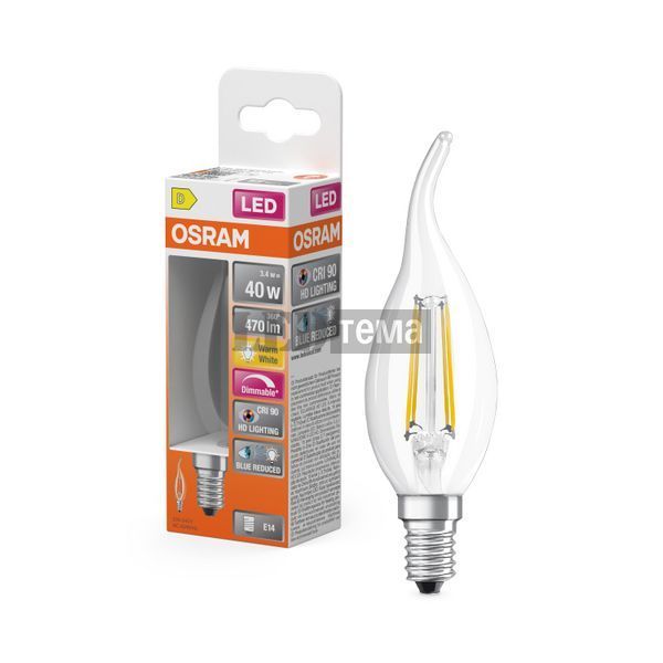 LED Superstar Plus Classic BA40 300&deg; Filament DIM 3,4W 927 CL E14 Світлодіодна лампа димована Osram (4058075602830) 4058075602830 фото