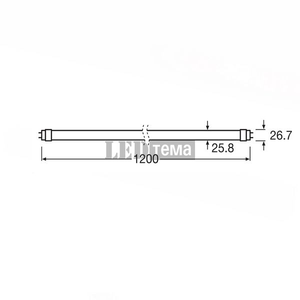 LEDTUBE T8 EM FOOD P 1200 11.6W 833 LEDVANCE світлодіодна лампа для підсвітки м'яса (4099854045004) 4099854045004 фото