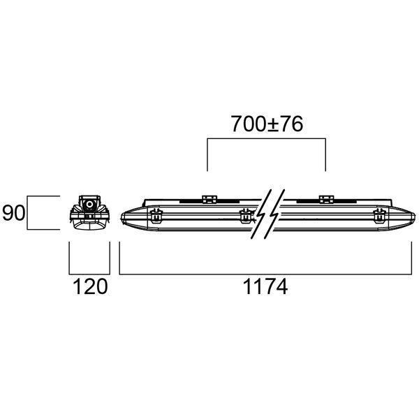 Resisto GRP 1200 IP66 3400lm 840 24W Світильник лінійний вологозахищений з посиленим хімічним захистом Sylvania (0010314) 0010314 фото