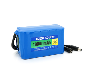 Аккумуляторная батарея литиевая QiSuo 12V 18A с элементами Li-ion 18650, DC5.5x2.1, (125x57x68mm) (QS-1218) QS-1218 фото