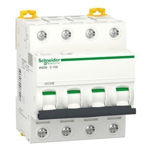 Автоматичний вимикач iK60N 4P 10A C Schneider Electric (A9K24410) A9K24410 фото