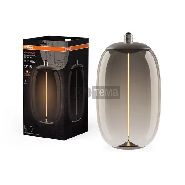 VINTAGE 1906 BIG ELIPSE OVAL 12 FILAMENT MAGNETIC 4W/818 SMOKE E27 4X1 OSRAM Светодиодная лампа филаментная декоративная (4099854173981) 4099854173981 фото
