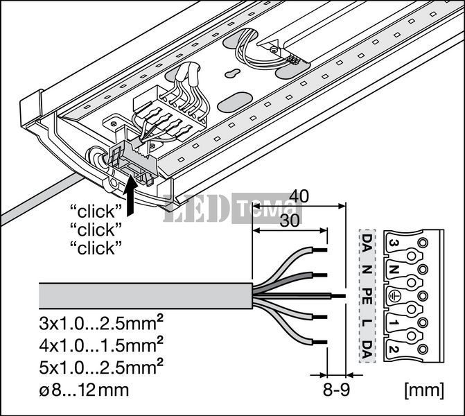 LN SF IP44 DALI 600 P 830 WT 18W 3000К Лінійний світильник DALI-2 DIM LEDVANCE (4058075733398) 4058075733398 фото