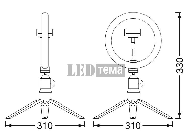 Светильник кольцевой LEDVANCE Linear LED Mobile Ring Desktop для съёмки видео и фото (4058075666870) 4058075666870 фото