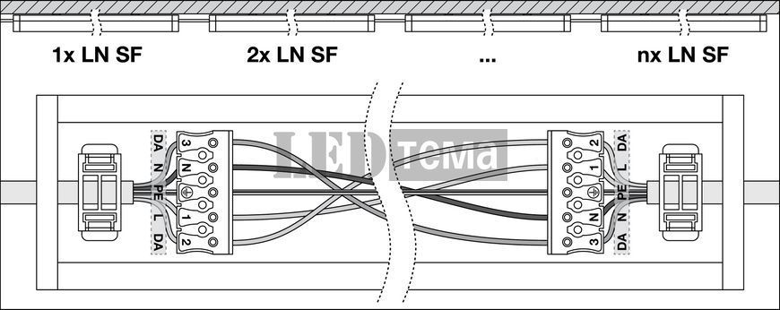 LN SF IP44 DALI 600 P 830 WT 18W 3000К Лінійний світильник DALI-2 DIM LEDVANCE (4058075733398) 4058075733398 фото