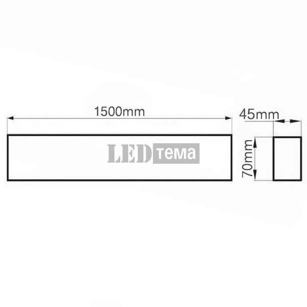 Ledstream LTT 1500мм 44вт 5500К Світильник лінійний світлодіодний в алюмінієвому корпусі (Ltt15044b) Ltt150445b фото