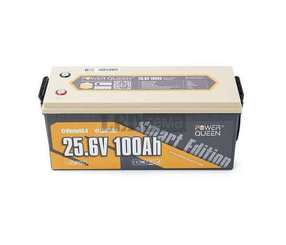 Акумуляторна батарея LiFePO4 Power Queen 25.6V 100Ah BT, 2560Wh, BMS 100A, 532207215мм (PowerQueen-24V100Ah-BT) PowerQueen-24V100Ah-BT фото