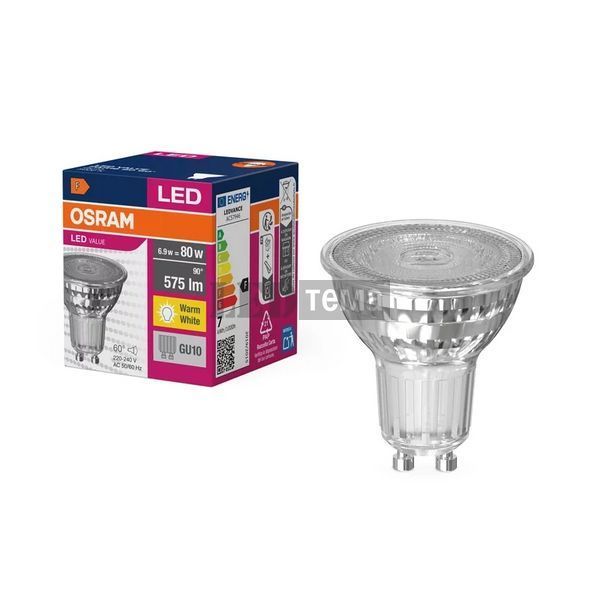 LED PAR16 80 60 6,9W/830 230V GU10 10X1 OSRAM Світлодіодна лампа (4058075096769) 4058075096769 фото