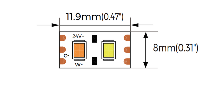 LED лента C8168-24V-8mm-SWW-IP20 CCT 2700-6500K 18W 2305Lm COLORS (C8168-24V-8mm-SWW) C8168-24V-8mm-SWW фото
