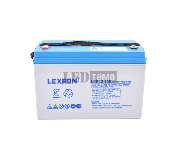 Акумуляторна батарея Lexron LXR12-105 GEL 12V 105AH DEEP CYCLE (330 x 171 x219) 30 kg LXR12-105 фото