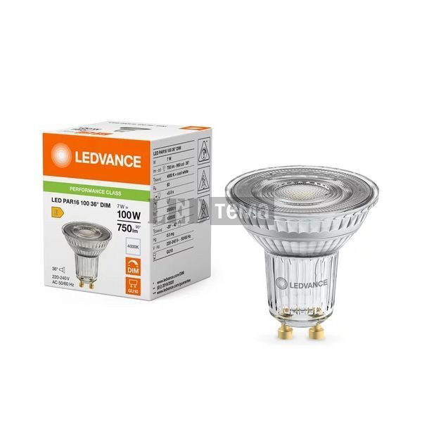 LED PAR16 DIM 100 36 7W/840 230V GU10 10X1 LEDVANCE Світлодіодна лампа димована (4099854234965) 4099854234965 фото