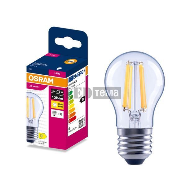 LED Classic A75 300&deg; Filament V 7,5W 827 CL E27 Светодиодная лампа Osram (4099854569784) 4099854569784 фото