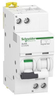 Диференційний автоматичний вимикач iCV40N 1P+N, 20A, крива B, 30мA, тип АC, Schneider Electric (A9DH3620) A9DH3620 фото