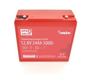 Літій-залізо-фосфатний акумулятор Merlion LiFePO4 12.8V 24AH (4S4P/BMS-30A), (179x75x167), 3,2kg for UPS, до 5000 циклів, Q6 (LFP12.8-24US) LFP12.8-24US фото