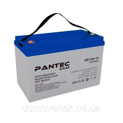 Акумуляторна батарея PANTEC 100-12 GEL 12V 100 Ah (330 x 173 x 218), 30.4 kg Grey Q1/48 PTG100-12 фото