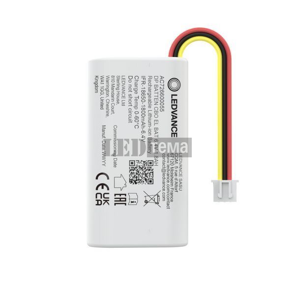 DP BATTEN CBO EL BAT 6.4V 1.8AH 2WH Аккумулятор аварийного блока LEDVANCE (4099854521515) 4099854521515 фото