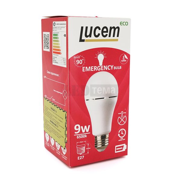 Лампочка із вбудованим акумулятором LUCEM, 9W, вбудований акум 4B 0.8A, Box LUCEM фото