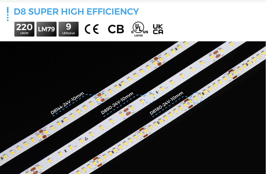 LED стрічка 90-2835-24V-IP20 4,3W 885Lm 3000K 5м COLORS (D890-24V-10mm-WW) D890-24V-10mm-WW фото