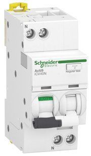 Диференційний автоматичний вимикач iCV40N 1P+N, 6A, крива B, 30мA, тип АC, Schneider Electric (A9DH3606) A9DH3606 фото