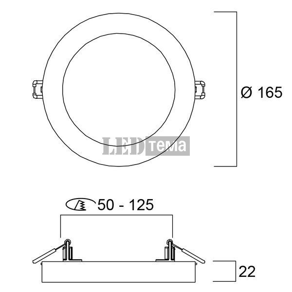 START Downlight 5in1 50-125 1150LM DIM 12W Светильник универсального монтажа диммируемый Sylvania (0053071) 0053071 фото