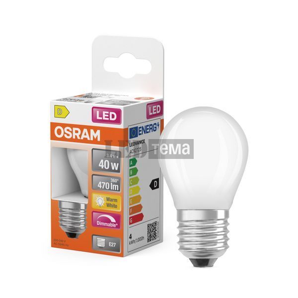 LED Superstar Classic P40 Filament DIM 3,4W 827 FR E27 Светодиодная лампа диммируемая Osram (4099854443978) 4099854443978 фото