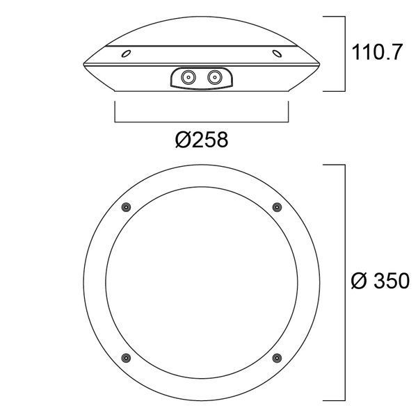 START Surface IP66 2350LM 830 MW WH 25W Світильник накладний вологозахищений антивандальний круглий з датчиком руху Sylvania (0049020) 0049020 фото