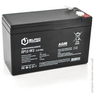 Аккумуляторная батарея EUROPOWER AGM EP12-9F2 12 V 9Ah ( 150 x 65 x 95 (100) ), 2.2 kg Black Q10 EP12-9F2 фото