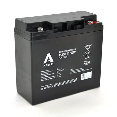 Акумулятор ASBIST Super AGM ASAGM-12200M5, Black Case, 12V 20.0Ah (181 х 77 х 167 ) Q4 ASAGM-12200M5 фото