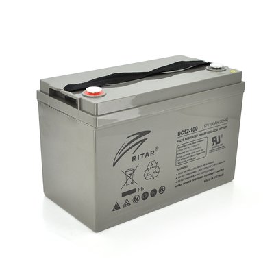 Акумуляторна батарея AGM RITAR DC12-100, Gray Case, 12V 100Ah ( 328 x 172 x 215 (220) Q1 DC12-100 фото