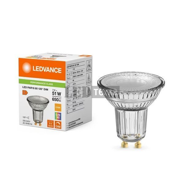 LED PAR16 DIM 80 120 7W/927 230V GU10 10X1 LEDV Світлодіодна лампа димована (4099854241901) 4099854241901 фото