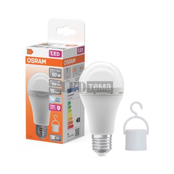 LED CL A60 RECH 8W/840 230V E27 6X1 светодиодная лампа с аккумулятором OSRAM (4099854190131) 4099854190131 фото