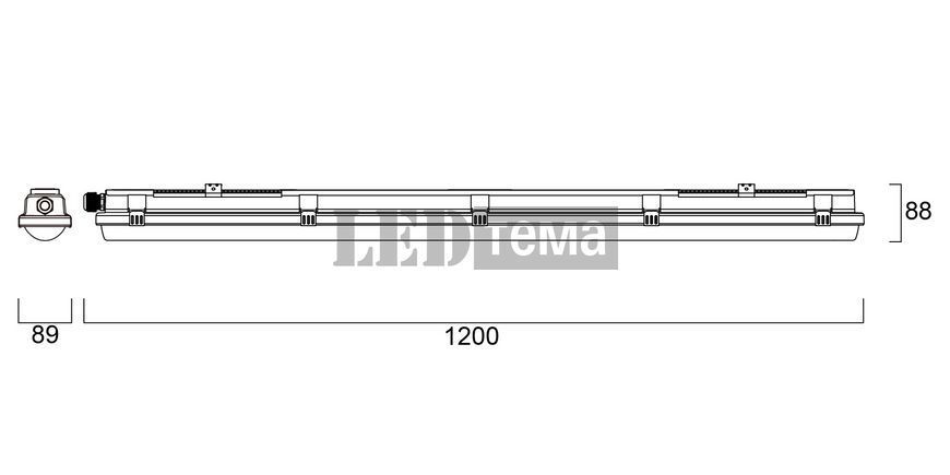Resisto 1200 IP66 1750-3060LM 840 MW CORR 17W Светильник линейный влагозащищенный с переключателем мощности с датчиком движения с функцией &laquo;коридор&raquo; Sylvania (0010462) 0010462 фото