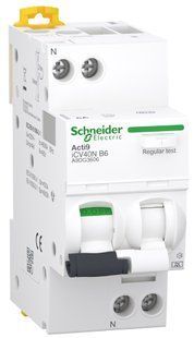 Диференційний автоматичний вимикач iCV40N 1P+N, 6A, крива B, 30мA, тип А, Schneider Electric (A9DG3606) A9DG3606 фото