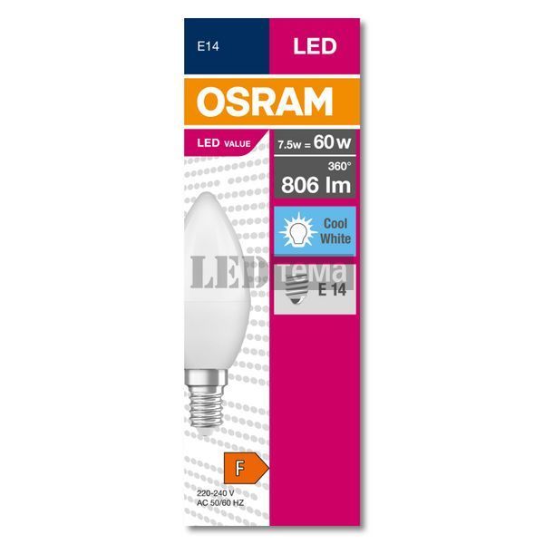 LED Star Classic B60 7,5W 840 FR E14 Светодиодная лампа Osram (4058075311886) 4058075311886 фото