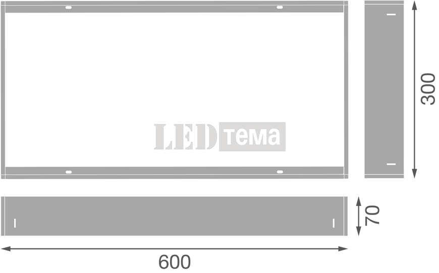 PL 600X300 ESURFACE MOUNT KIT H70 Монтажная рамка LEDVANCE (4099854820014) 4099854820014 фото