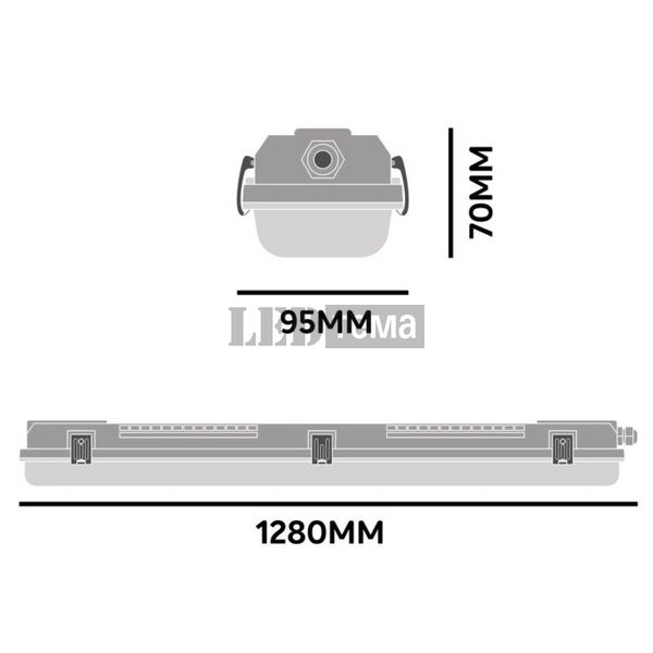 DP HOUSING 1200 P 2XLAMP IP65 Линейный влагозащищенный светильник под лампы Т8 Ledvance (4099854196768) 4099854196768 фото