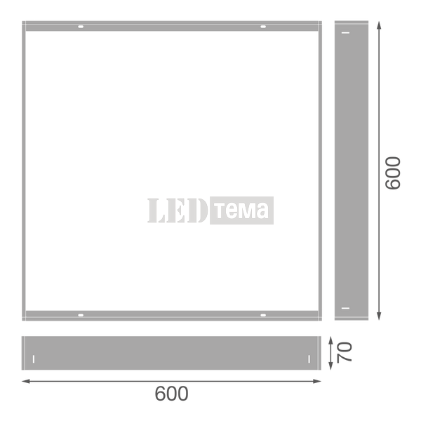 PL 600X600 E SURFACE MOUNT KIT H70 Монтажная рамка LEDVANCE (4099854820038) 4099854820038 фото