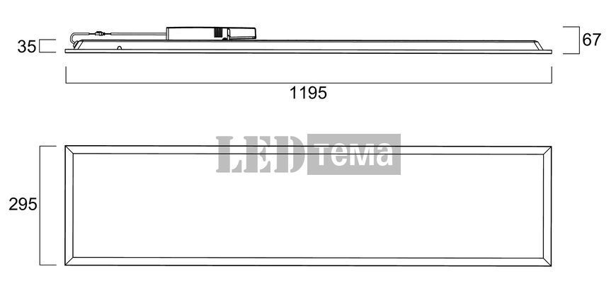 QUANTUM 1200x300 Multipower 4500lm 840 28W Світильник панель з перемикачем потужності Sylvania (0044641) 0044641 фото