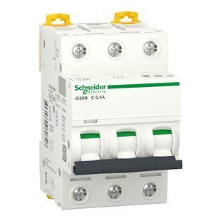 Автоматичний вимикач iC60N 3P 0,5A C Schneider Electric (A9F74370) A9F74370 фото